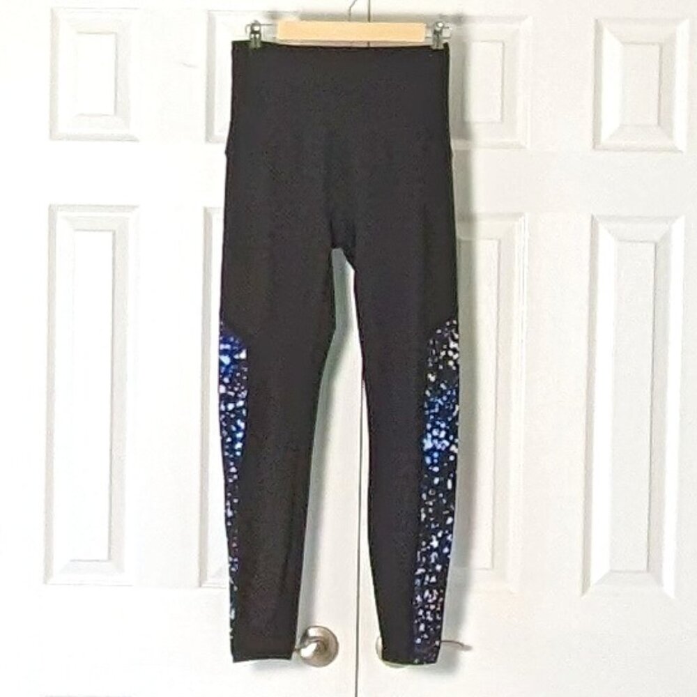 SPANX Women's Leggings Tights  Size L  Black Multi Color Accent